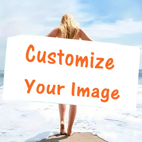 Personalized Beach Towel Customize Photo Funny Picture Microfiber Beach Towel Thin Absorbent for Beach Swimming Yoga Bath Sports