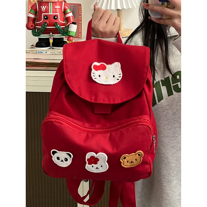 Sanrio New Hello Kitty Student Schoolbag Cute Cartoon Lightweight Stain-Resistant Large Capacity Backpack