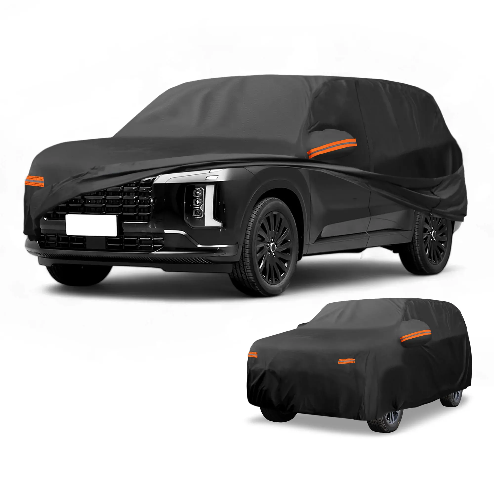 

UXCELL Car Cover Waterproof All Weather Outdoor Anti-UV Full Exterior Cover for Hyundai Palisade 190T-PU with Reflective Strips