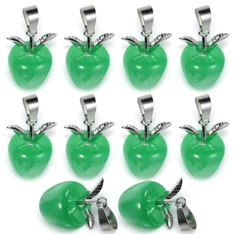 

10Pcs Skin Friendly Apple Jewelry Charms for Handicrafts Key Rings Necklace Making Charms Jewelry Making Supplies