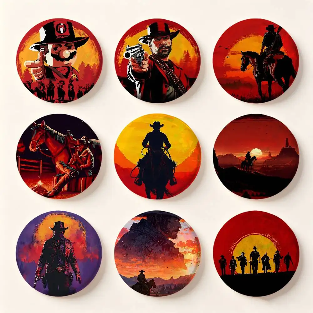 Game Red D-Dead R-Redemption Anime Badges Round Cosplay Pin Bag Decor Fans Collect Friends Gifts Brooch Souvenir