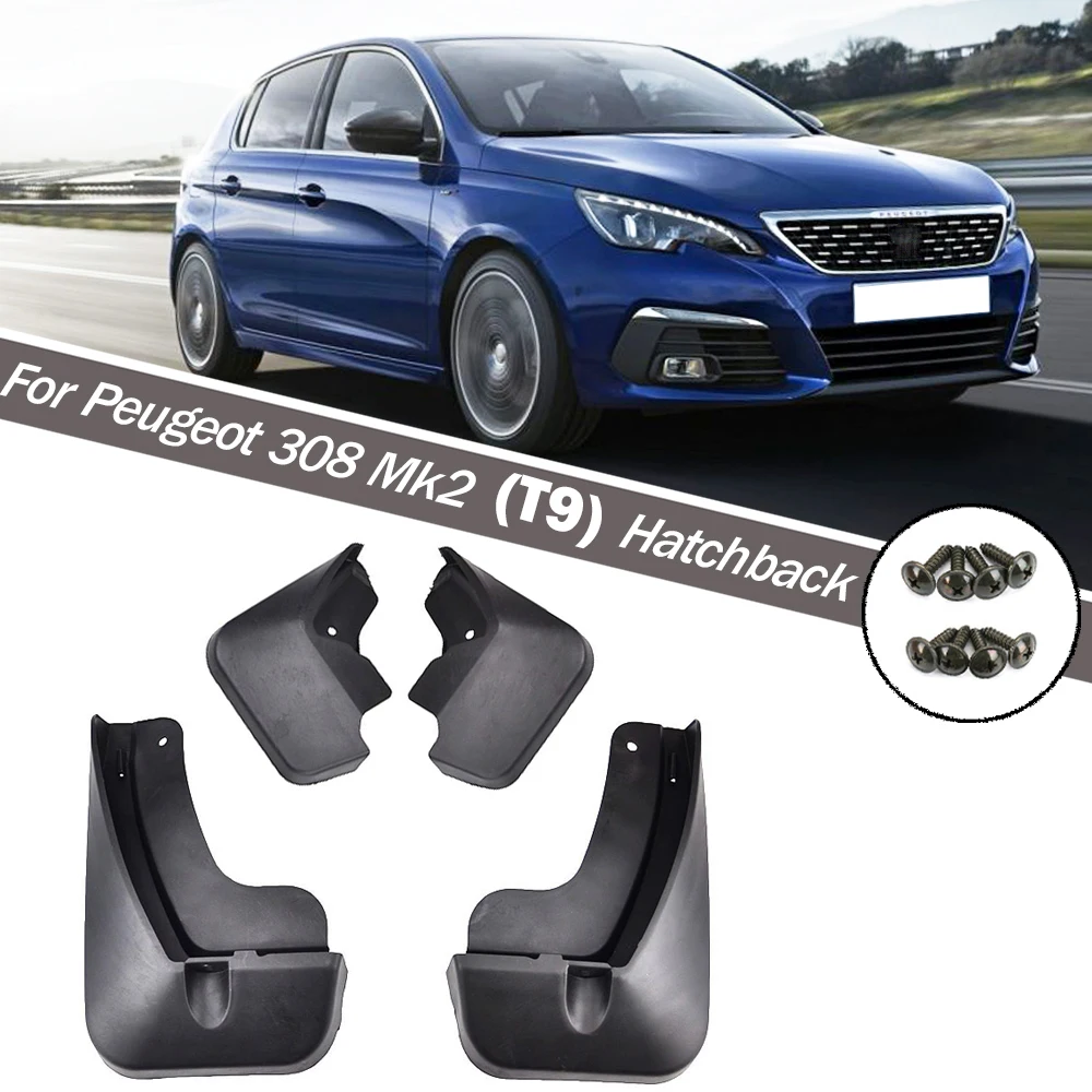 4x per Peugeot 308 Mk2 T9 2014 - 2021 Hatchback Hatchback paraspruzzi paraspruzzi parafanghi anteriore posteriore 2015 2016 2017 2018 2019