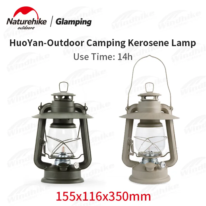 Naturehike Camping Kerosene Lamp 14h Endurance Portable Hand Lamp Ultralight 350g Hanging Outdoor Waterproof Retro Lantern