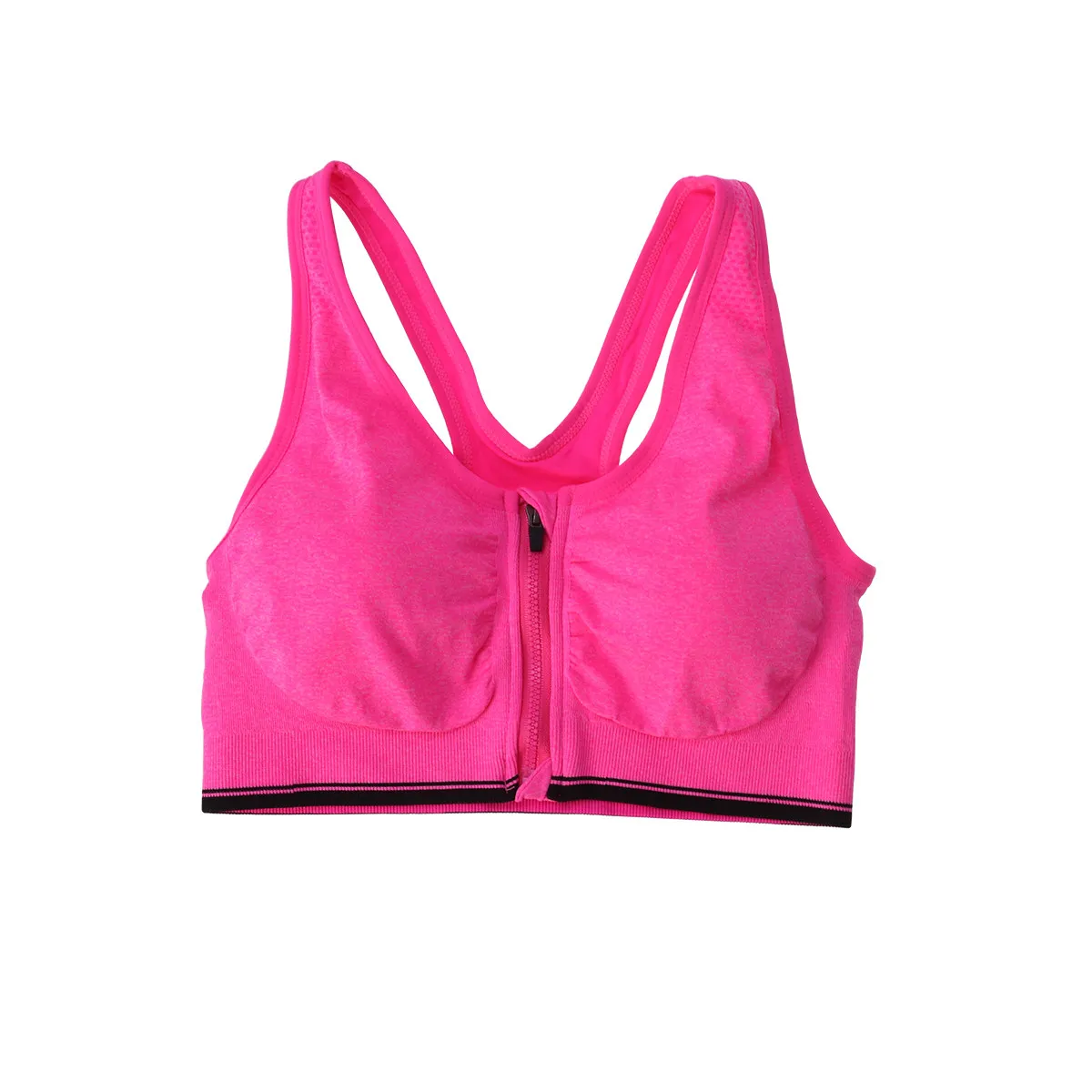 Front Zipper Sports Bra for Women Padded No Wire Yoga Vest Breathable Sweat Absorbing Shockproof Running Workout Fitness Top
