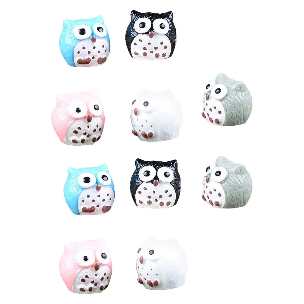 

12Pcs Mini Owl Figurines Quality Resin Safe Reusable Themed Wreaths Terrariums Decor Resin Mini Owls Fairy Garden Owls