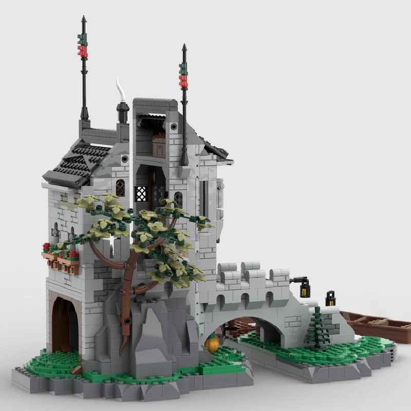 1383 PCS MOC Medieval Fortress Model Building Watch Tower Architecture Block DIY Kid Assembly Bricks Toys Useful Christmas Gift