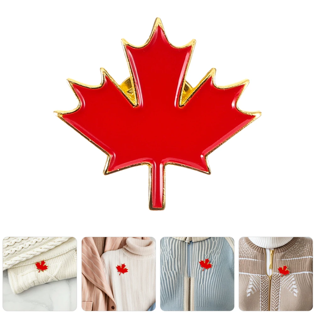

50 Pcs Accessories Maple Leaf Badge Zinc Alloy Canadian Country Lapel Pin Metal