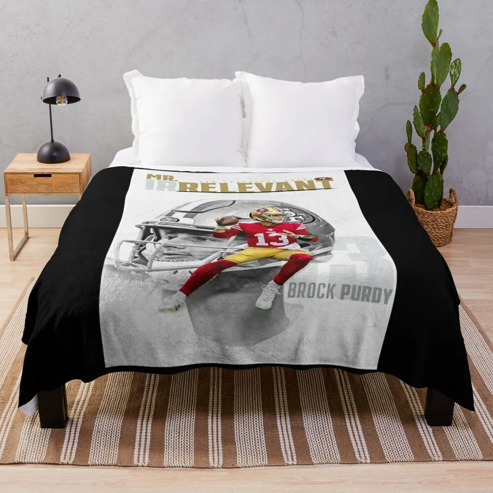 mr irrelevant brock purdy Throw Blanket Soft Winter beds Fluffy Softs Blankets