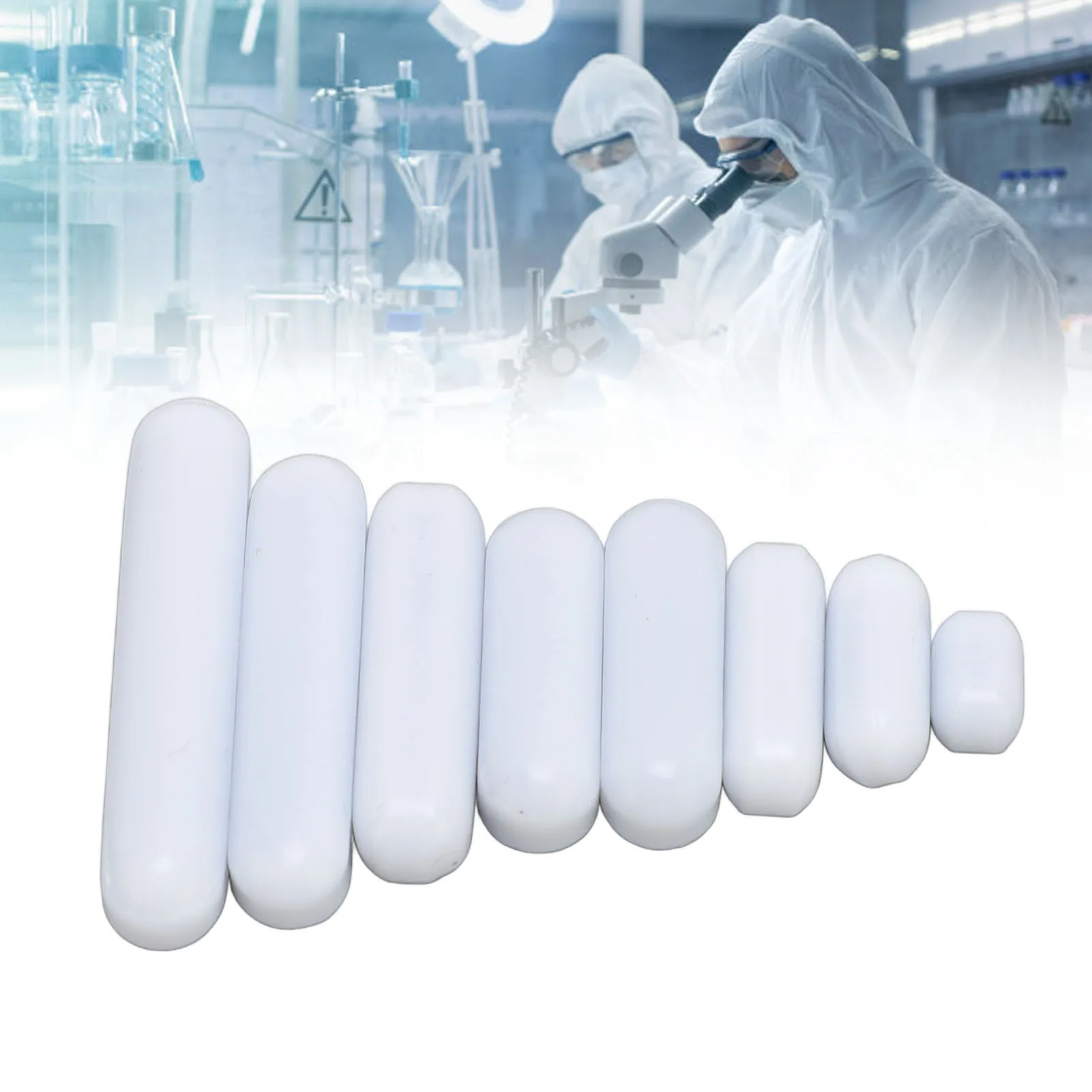 Magnetic Stirring Rod Stable Temperature Resistant Magnetic Stir Bar High Efficiency 10mm-40mm with Plastic Box for Mixing