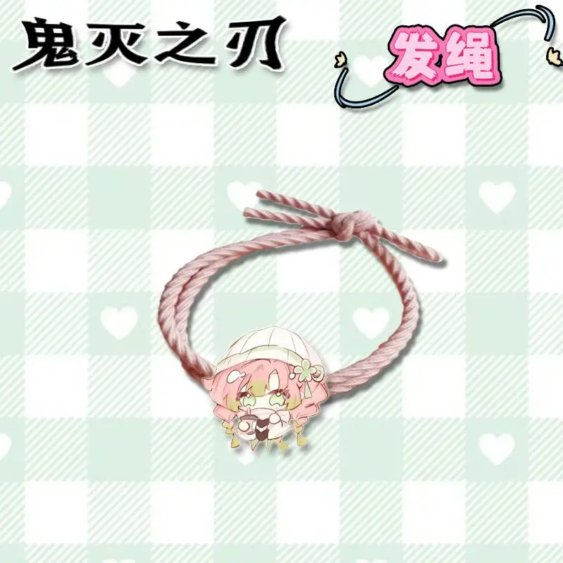 4 個鬼滅の刃アニメ甘露寺蜜璃ヘアロープかわいい高弾性ヘッドバンド漫画少女女性ヘアアクセサリーギフト