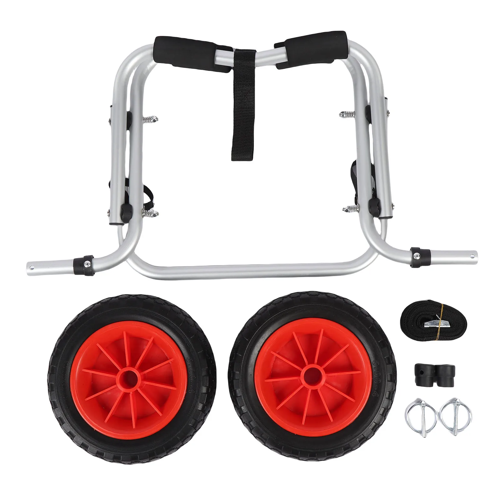 

Тележка для каяка с 10-дюймовыми цельными бескамерными колесами, складная универсальная тележка-платформа для перевозки лодок, каноэ, надувных плотов и каяков