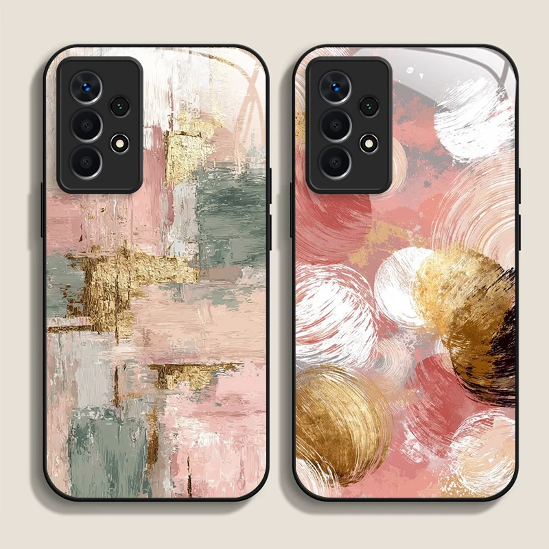 Abstract Color Graffiti Poster Pattern Tempered Glass Phone Case for Samsung Galaxy A56 A55 A54 A53 A52 A36 A16 A14 Hard Covers
