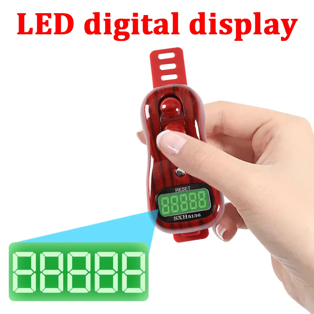 New Hand Counter Portable Digital Beads Counter LED Digital Wood Grain Rosary Counter Tally Toy for Meditation Muslim Prayer