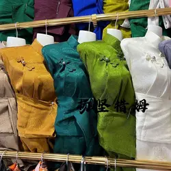 Women's new acetic acid versatile Tibetan clothing solid color clothing shirt