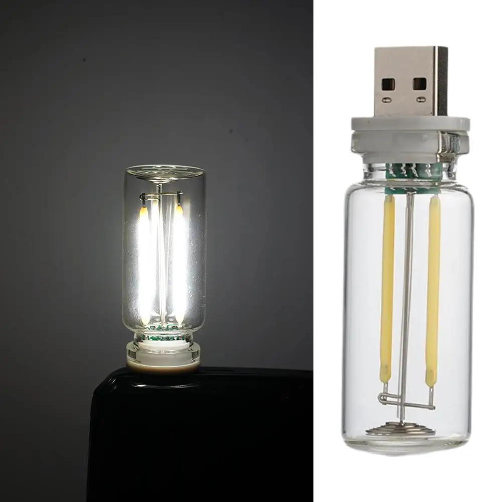 Car 5V Night Light LED Filament Lamp Portable Lighting Plug Play USB Lamp Decorative Atmosphere Lamps For Environmentled Lights