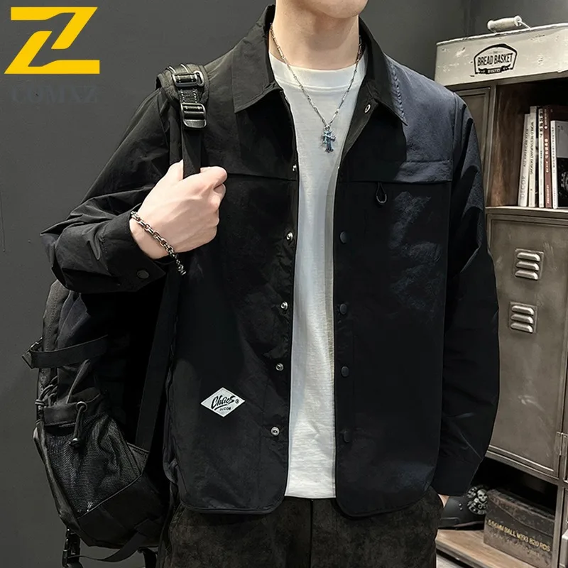 

COMXZ 2025, осенне-зимняя новая мужская куртка, деловая спортивная свободная посадка, уличное легкое ветрозащитное повседневное пальто, ветровка для отдыха