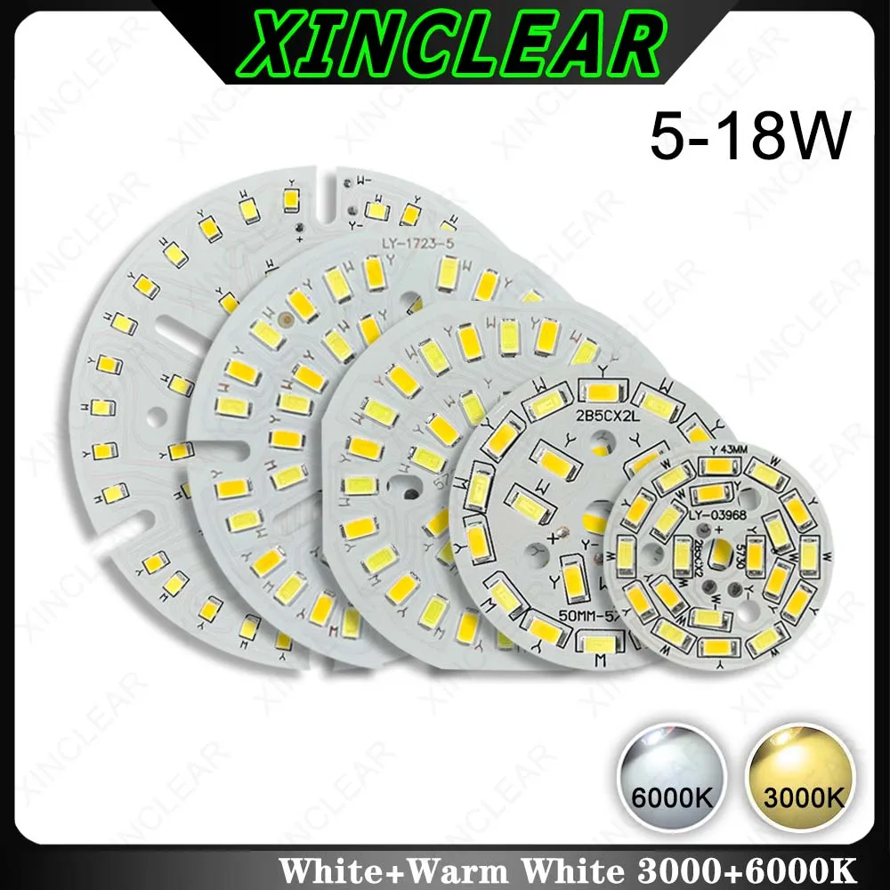 

10pcs LED Warm White Two Color Light Board 5W 7W 9W 12W 18W SMD 2835 5730 Chips PCB With LED For DIY LED Bulb Light Ceiling Lamp