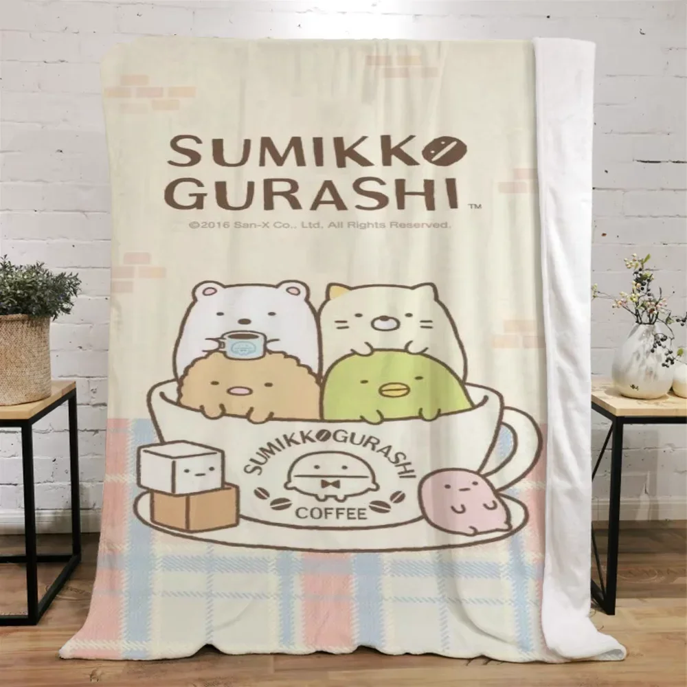 Sumikko Gurashi coperta di lusso coperte da letto soffici decorazione del divano biancheria da letto in microfibra telo mare lavorato a maglia Plaid