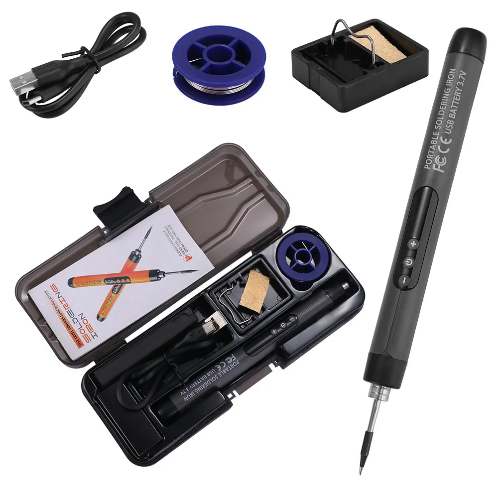 USB Electric Soldering Iron Set Intelligent 300-450 Temperature Adjustable USB Soldering Iron Set Digital Display