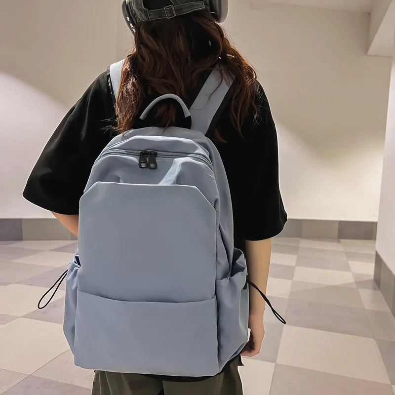 Casual Wrinkle Fabric Backpack Korean Ins Style Large Capacity Men Women College Student Commute School Travel Laptop Rucksack