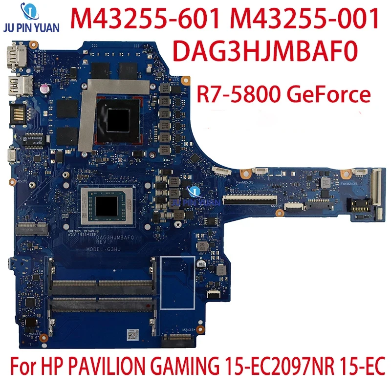 For HP PAVILION GAMING 15-EC2097NR 15-EC Laptop Motherboard M43255-601 M43255-001 DAG3HJMBAF0 R7-5800  GeForce