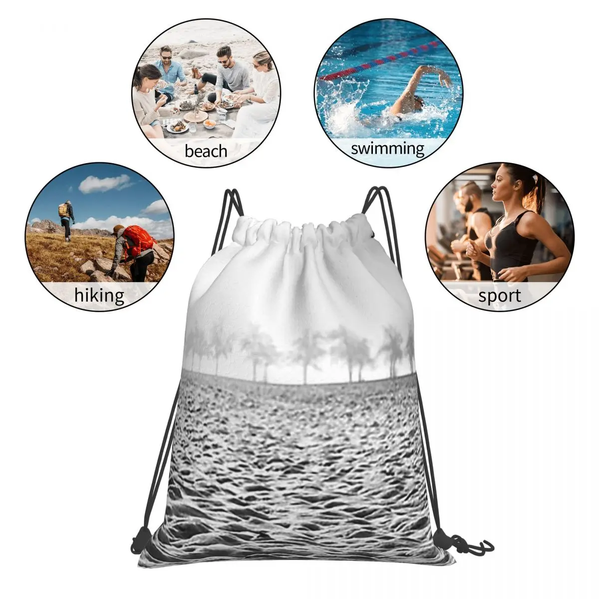 Winter Memories Backpacks Multi-function Portable Drawstring Bundle Pocket Sports Bag Book Bags For Travel Students