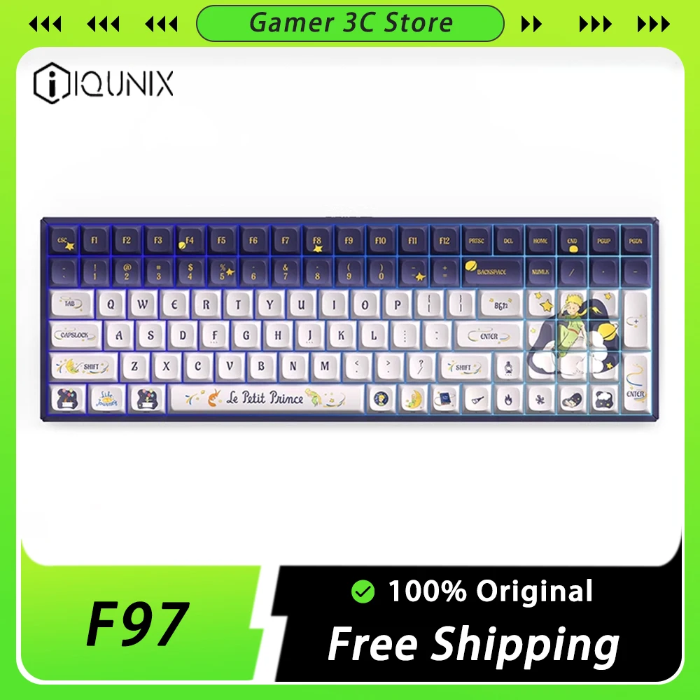 

IQUNIX F97 Mechanical Keyboard Aluminum Three Mode Hot Swap Wireless Gaming Keyboard 100 Keys Dynamic RGB Pc Gamer Office Mac