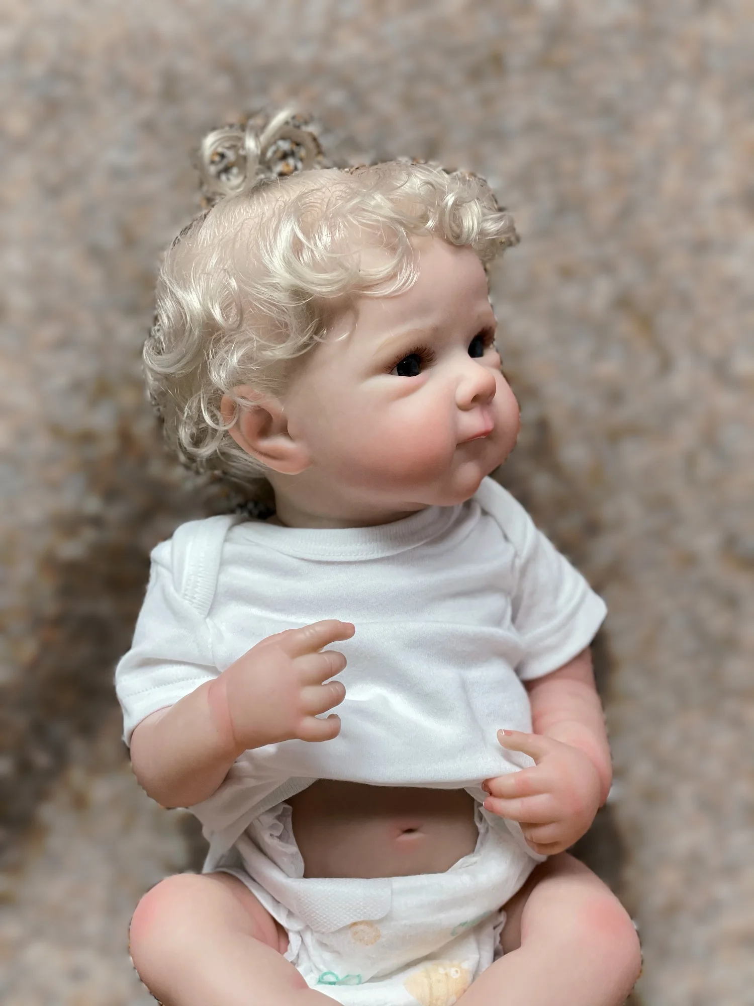 50 ซม.กันน้ํา Bettie Bebe Reborn สาวไวนิลเต็มรูปแบบ Rooted ผมสีขาว Handmade เหมือนจริงตุ๊กตาเด็กทารก Reborn