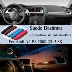 For Audi A4 B8 2008 2009 - 2015 8K S-line Anti-Slip Suede DashMat Dash Mat Cover Dashboard Pad Sunshade Carpet Car Accessories