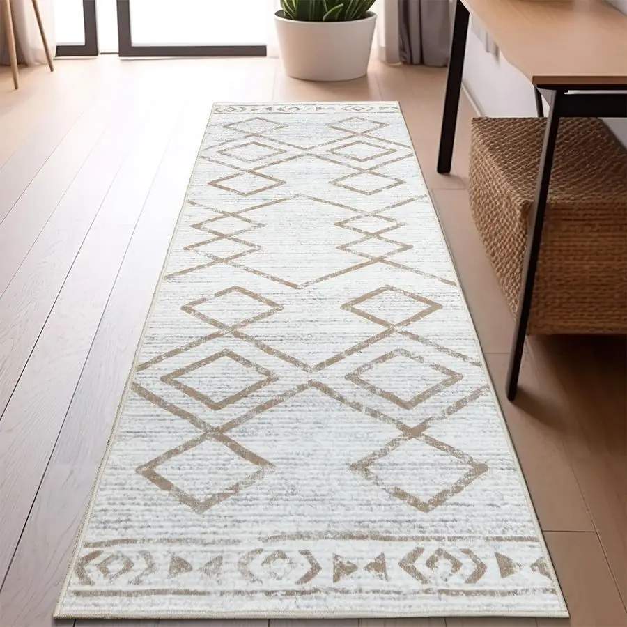 

Moroccan Runner Rug 2x6 Kitchen Machine Washable Runner Rug Modern Geometric Soft LowPile Lightweight NonSlip Carpet for Entrywa