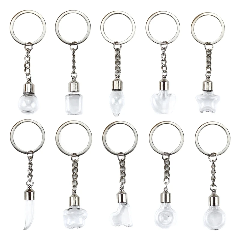 Glass Bottle Keychain Pendant Wishing Bottle Phone Charm Accessory Decorations Dropship