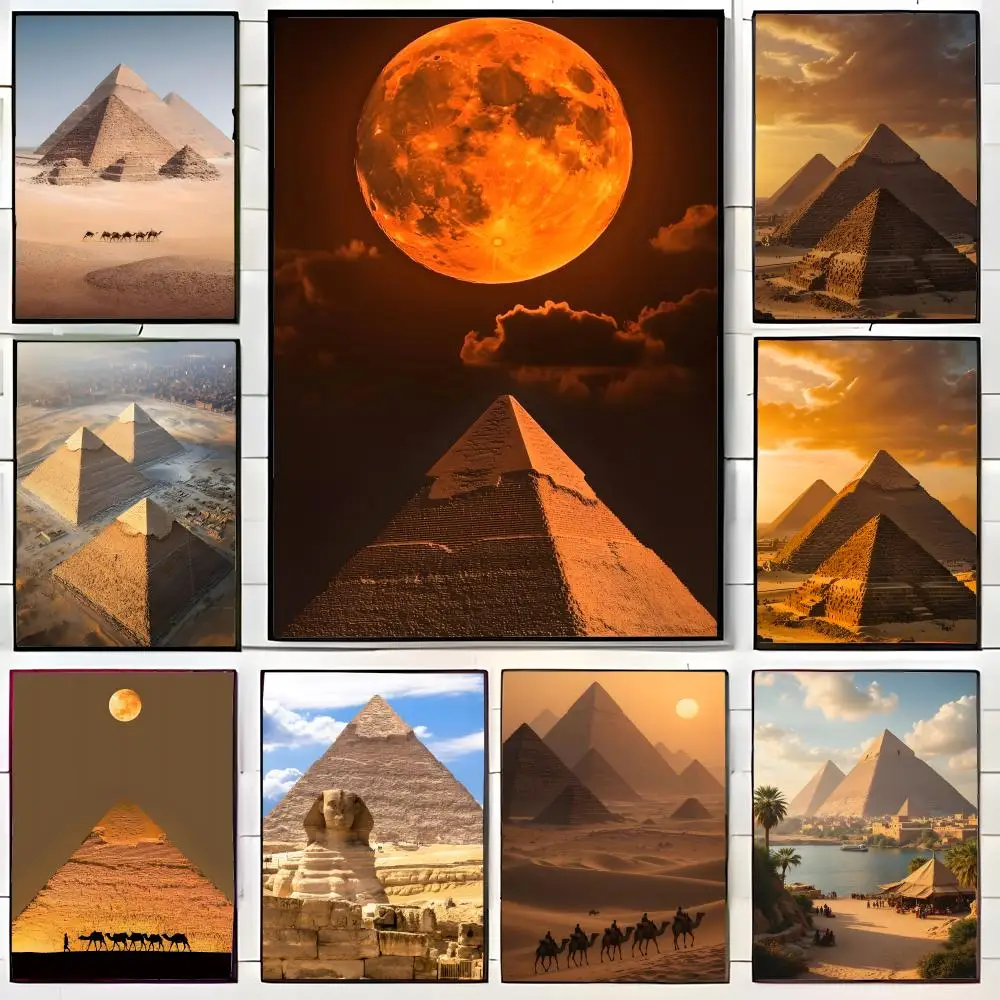 Ancient Geometric G-Great Pyramid Egyptian Art Poster Wall Art Print Decorative Mural Home Decor Gift Unframed