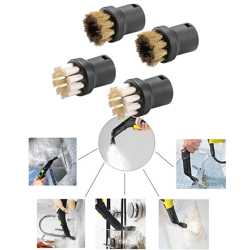 -ESTR Steamer Nozzle Brushes For Karcher SC1 SC2 SC3 SC4 SC5 Replacement Parts Accessories Round Steam Cleaner Brushes
