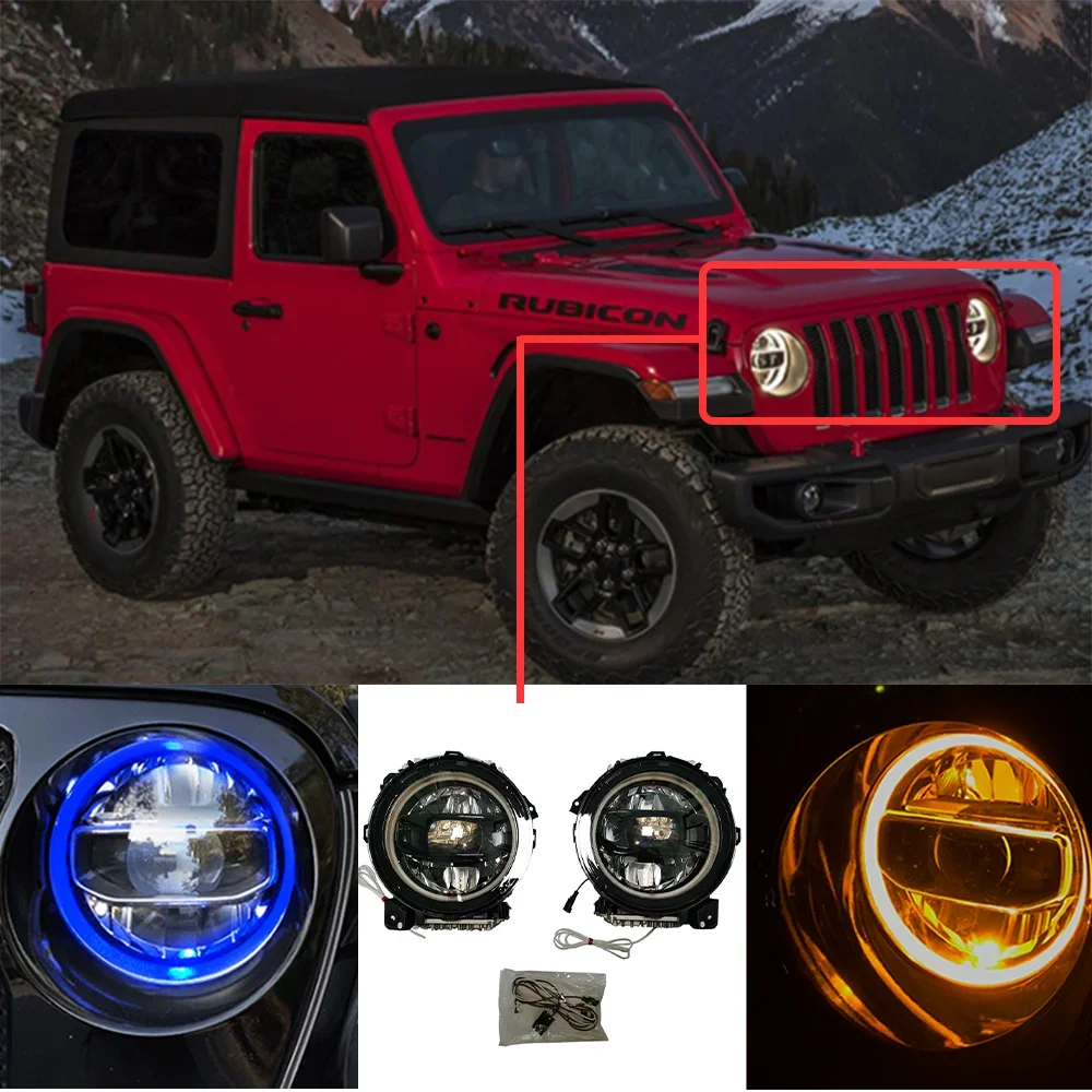 Lâmpada de cabeça LED de feixe alto/baixo de 9 polegadas