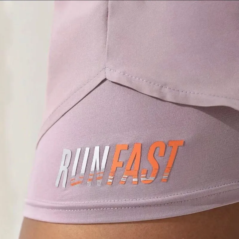 Mermaid Curve Breathable Letter Graphic 2 In 1 Sport Shorts Women Quick Dry Running Short Drawstring Waistband Fitness Hot Pants image 6
