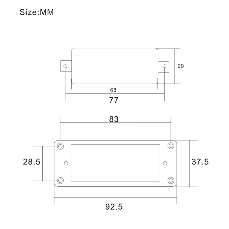 Mini Humbucker 68X29MM uszczelniony przetwornik do gitary elektrycznej gryf i mostek cewka rozdzielająca przetwornik do gitary LP czarny/złoty/chrom