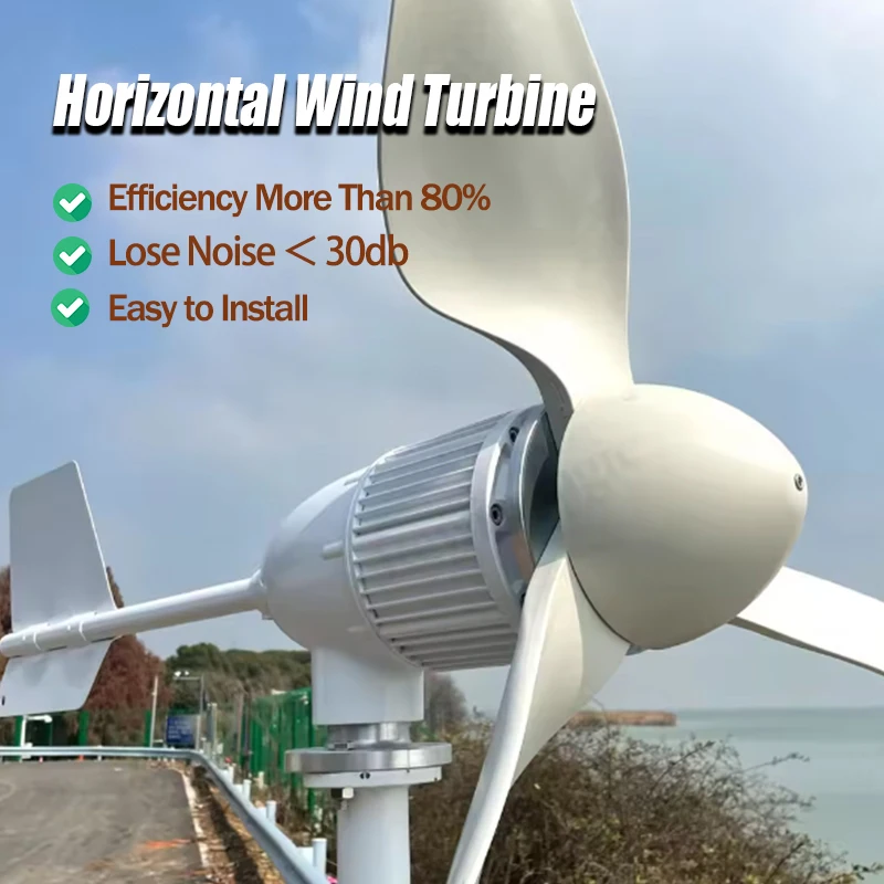 

For Homeuse Wind Turbine Generator Kit 3 Blades Windmill 24v 48v 96v With Mppt/Hybrid Charge Controller Dynamo For Farm Home Use