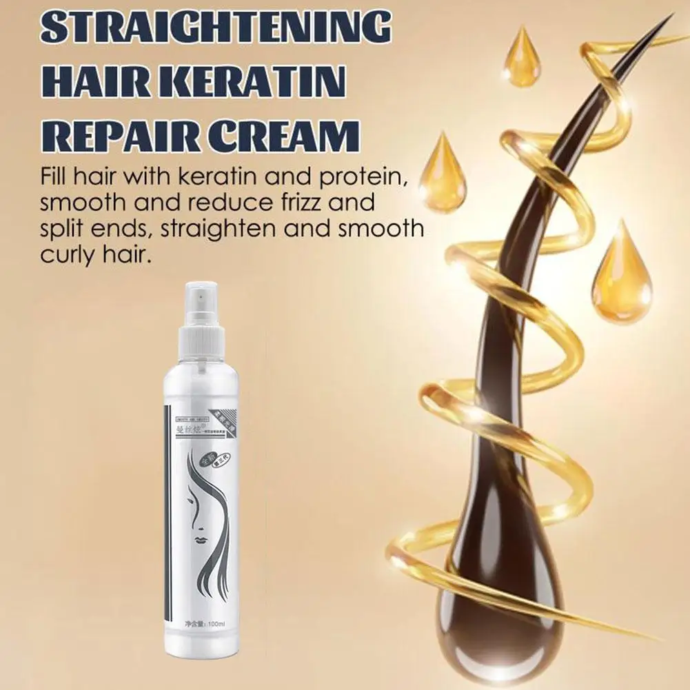 100ml Leave-In Hair Spray Conditioner Coconut Oil Repair Smooth Shiny Frizz Damaged Care Oil Hair Treatment Straightening D8Z9