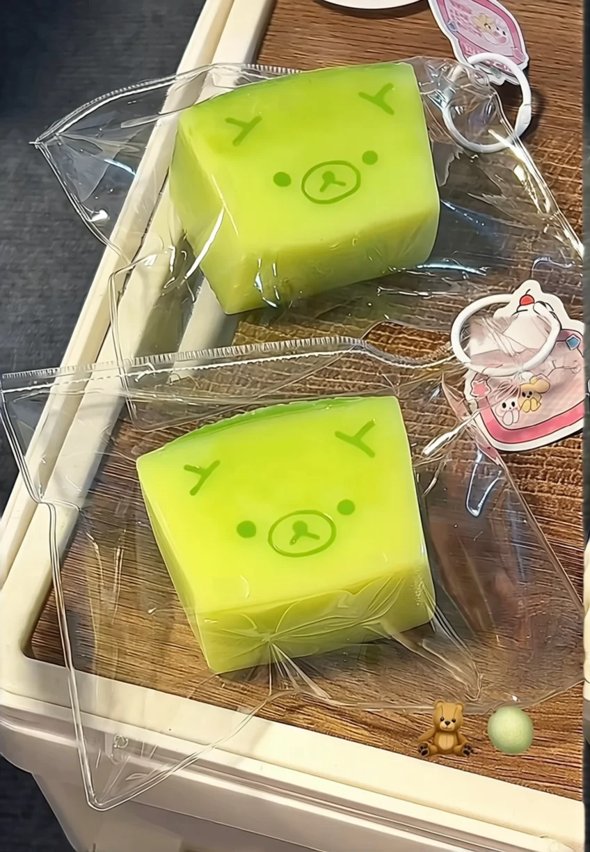NEW 1Pc Soft Taba Squishy toy with Butter texture - Sweet Melon Bear shaped to relieve stress - Food grade silicone