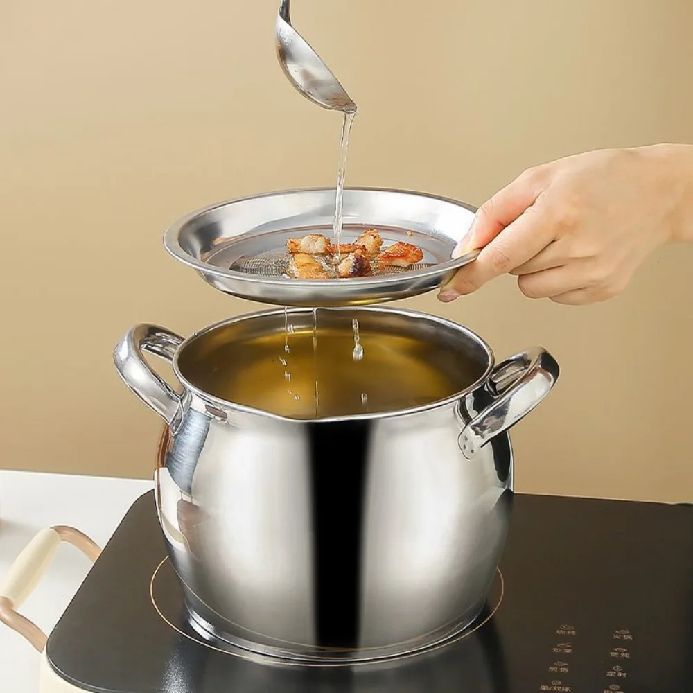 

1.5/4L Lard Strainer Tank Binaural Handle Stainless Steel Lard Jug Large Capacity with Spoon and Filter Oil Filter Pot Canteen