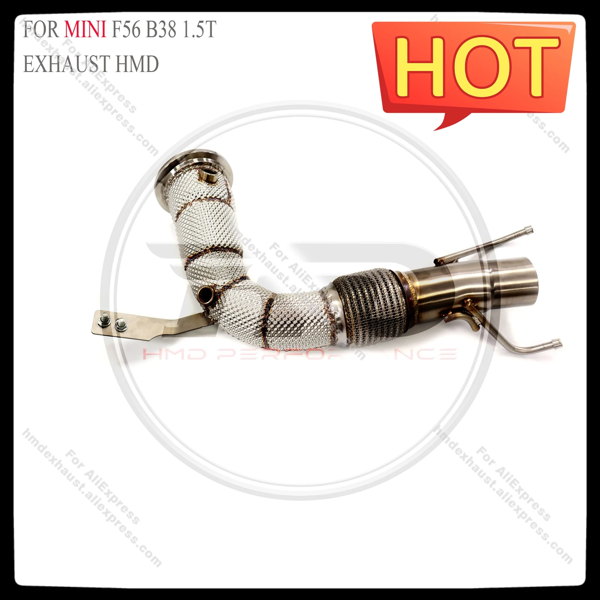 HMD Exhaust System High Flow Performance Downpipe for MINI F56 B38 1.5T Car Accessories Converter Header