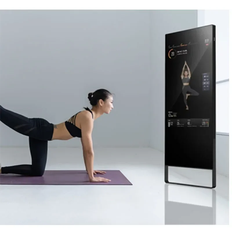 43inch Wall-mounted Android Wifi HD Mirror Screen Smart Gym Mirror All In One Machine AI Fitness Mirror