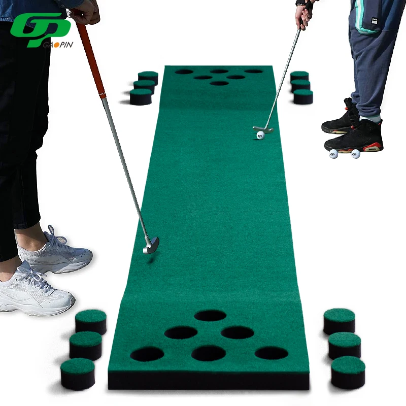 Golf Game Golf Putting Mat Putting Green Practice Training Aid For Indoor Outdoor Party Game Use 2 Putters 6 Golf Balls