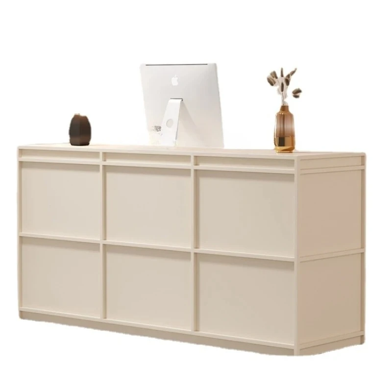 Clothing Store Cashier Modern Simple Small Shop Bar Reception Desk Cream Style
