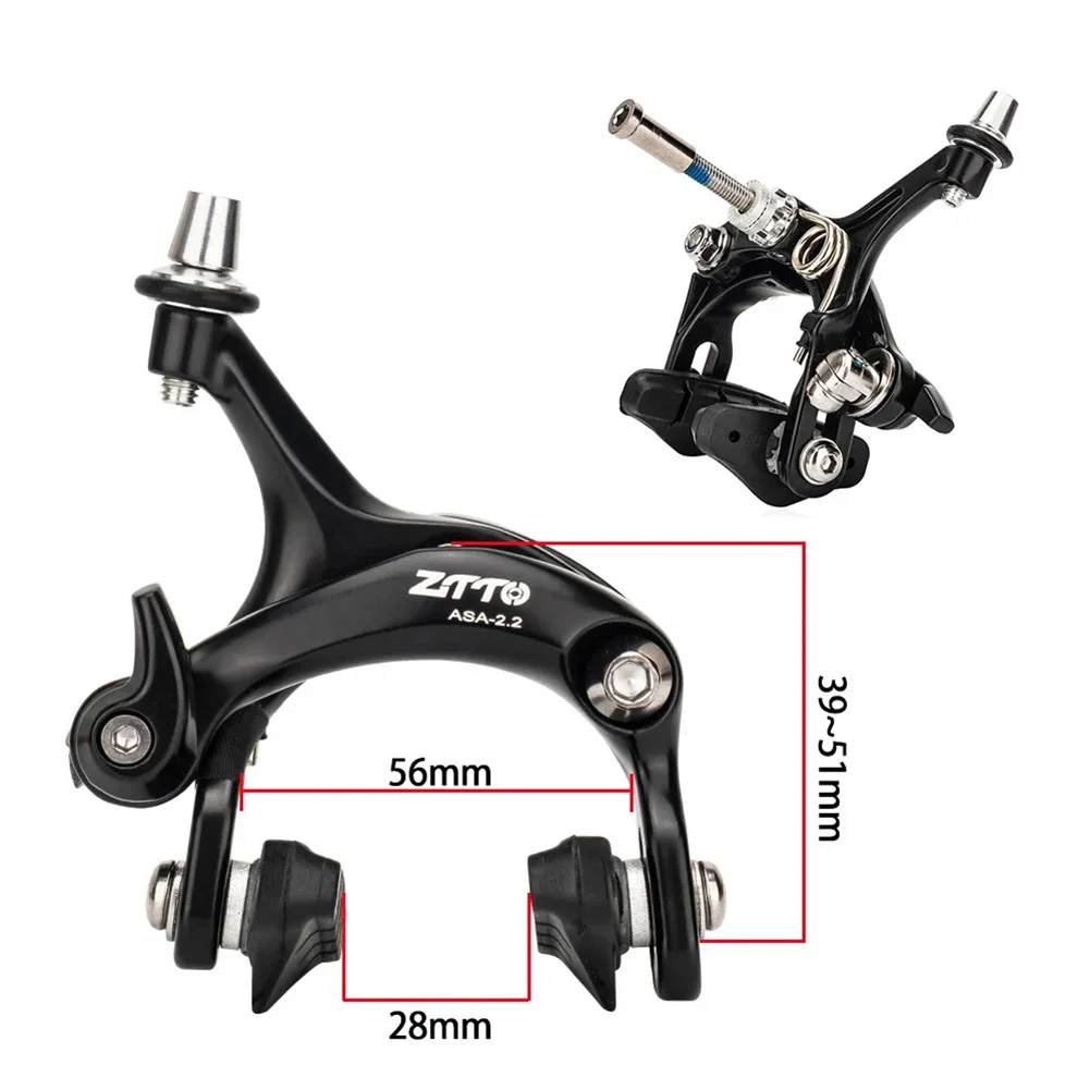 

1Pair Bicycle Brake Bike Brake Aluminum Alloy Side Pull Caliper Front Rear With Brake Pads C Brake Shoes Caliper C Clip