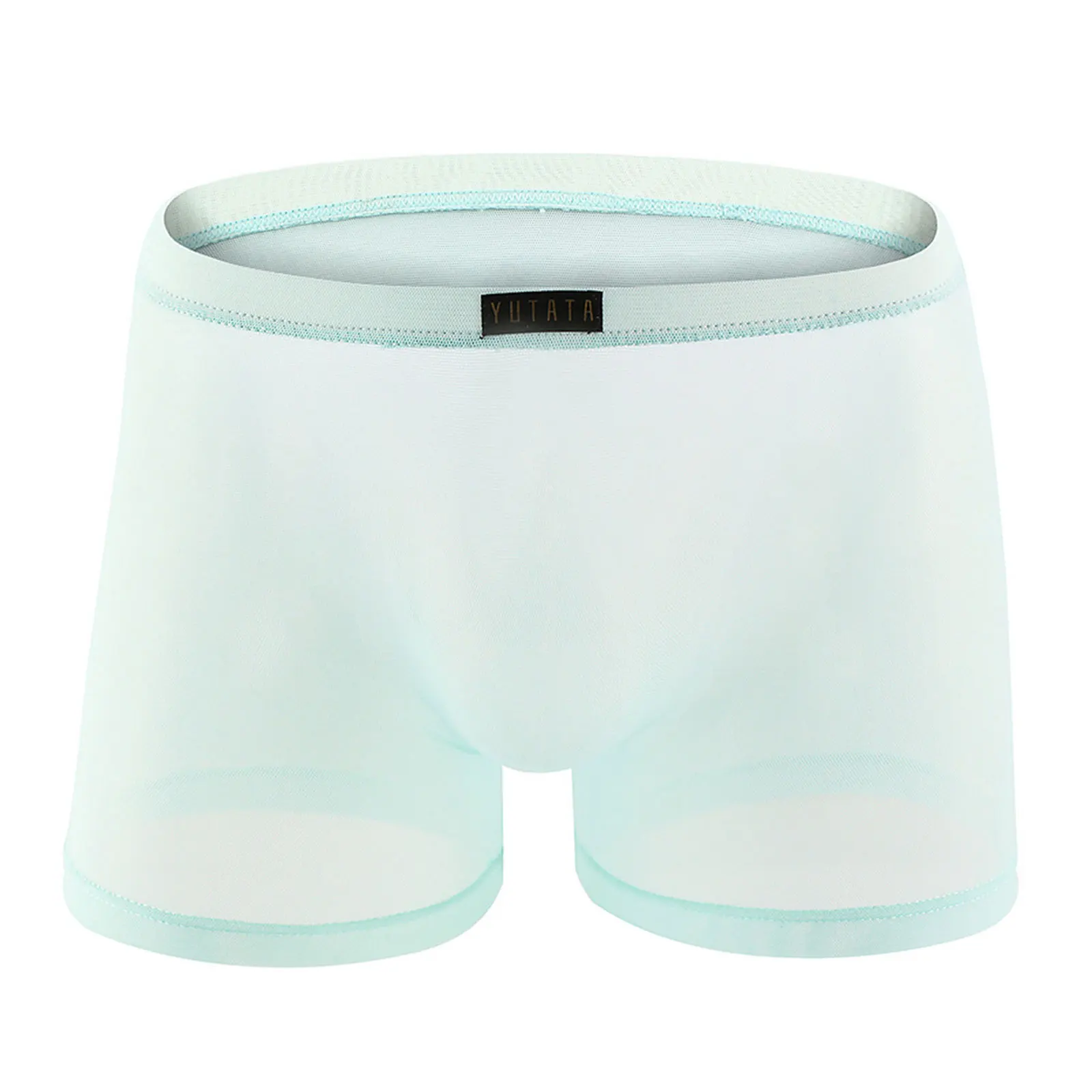 Boxer en maille transparente pour homme, culotte taille basse, taille élastique, caleçon super fin commandé, sous-vêtement transparent