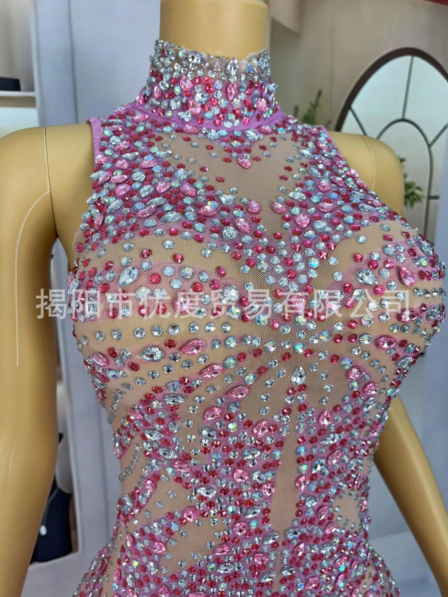 DJ لامعة مثير سليم سلسلة وحيد القرن فستان عيد ميلاد كوكتيل حفلة ليلة أداء قصير زهر الكرز فستان أرنب Abendkleid #5