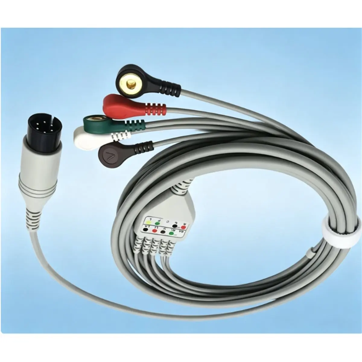 Compatible ECG Lead Cable with Leadwires 5lead for Edan & PM7000/8000/9000/ Series Veterinary ECG 6-Pin