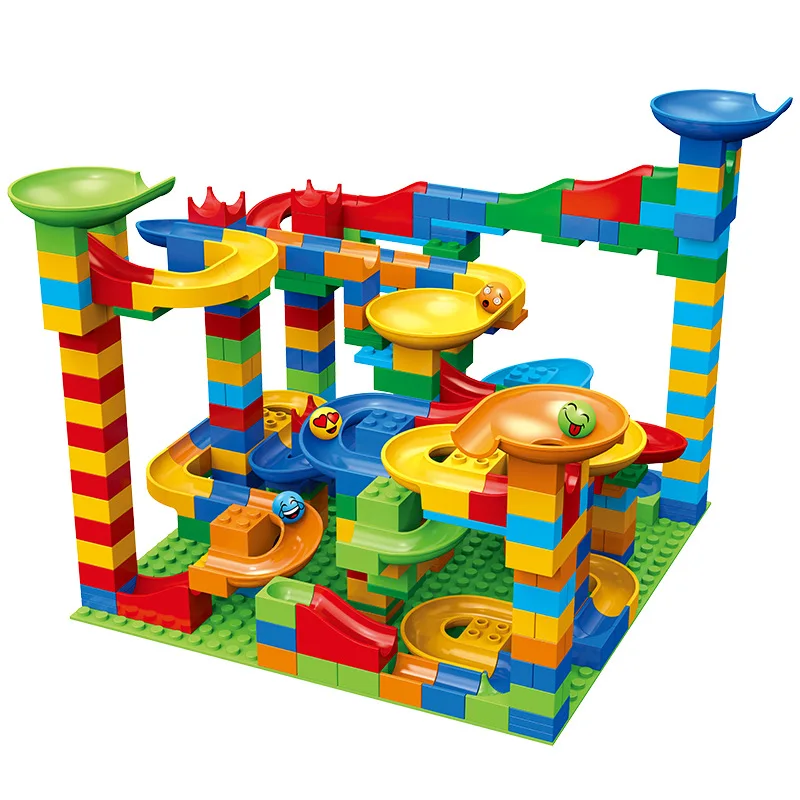 DIY Bricks Assemble Toys Marble Race Run Blocks Small Size Building Blocks Maze Ball Funnel Slide Blocks Bulk Model Toy Kid Gift