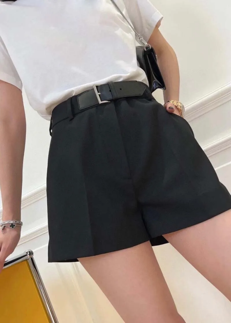 

College style women's short fashion, exquisite and simple, slim fit, slimming belt, waist cinching A-line shorts